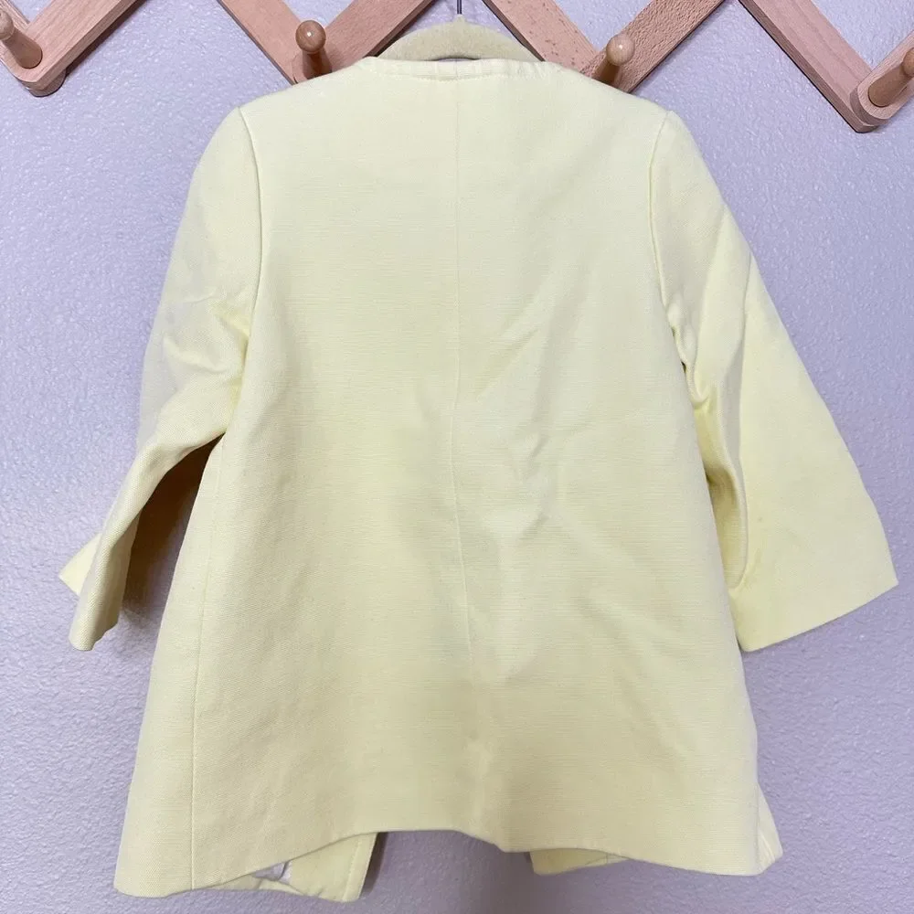 Zara Butter Yellow Cape Coat Sz 5